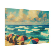 Nostalgic Shores Coastal Decor Beach Painting Canvas