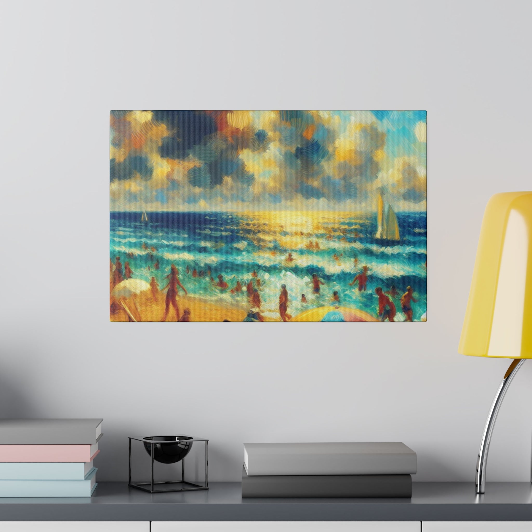 Expressionist Dreams of Coastal Twilight Beach Painting Canvas