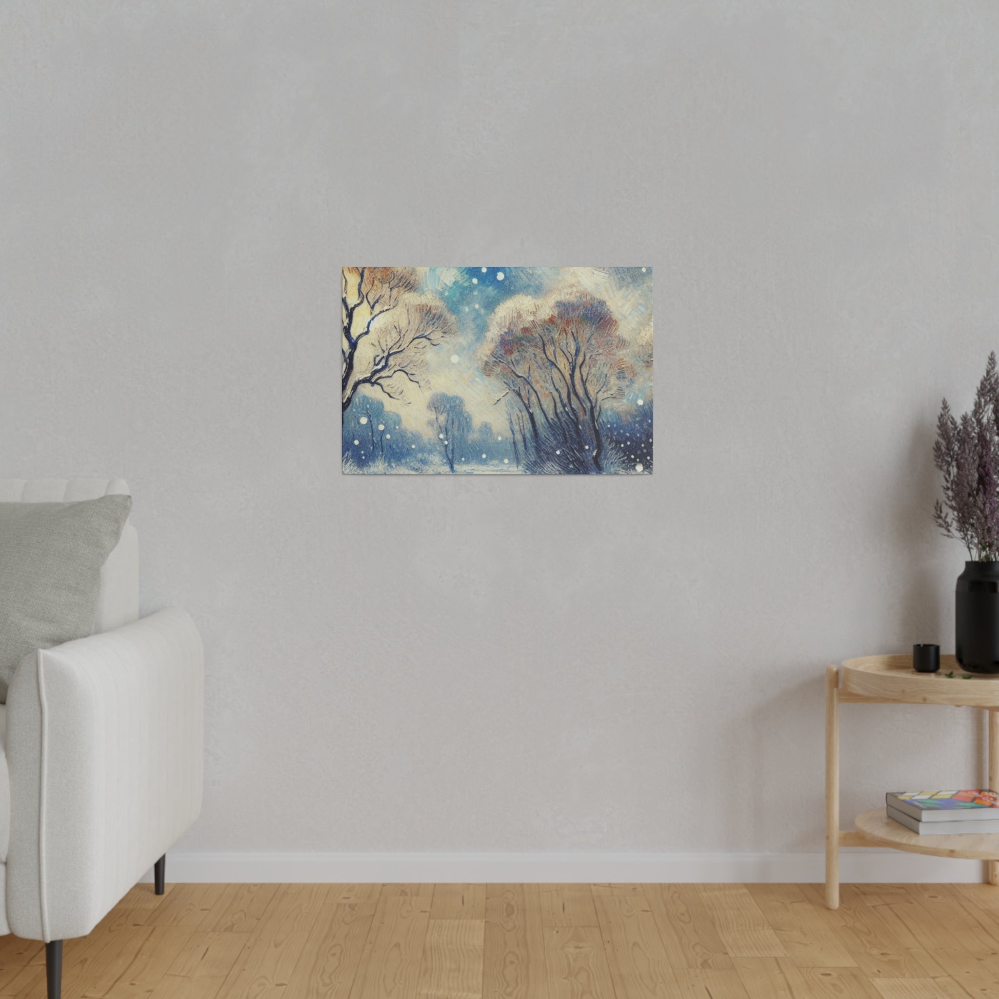 Snowscape Painting | Winter Sky Scene | Winter Wall Art Canvas