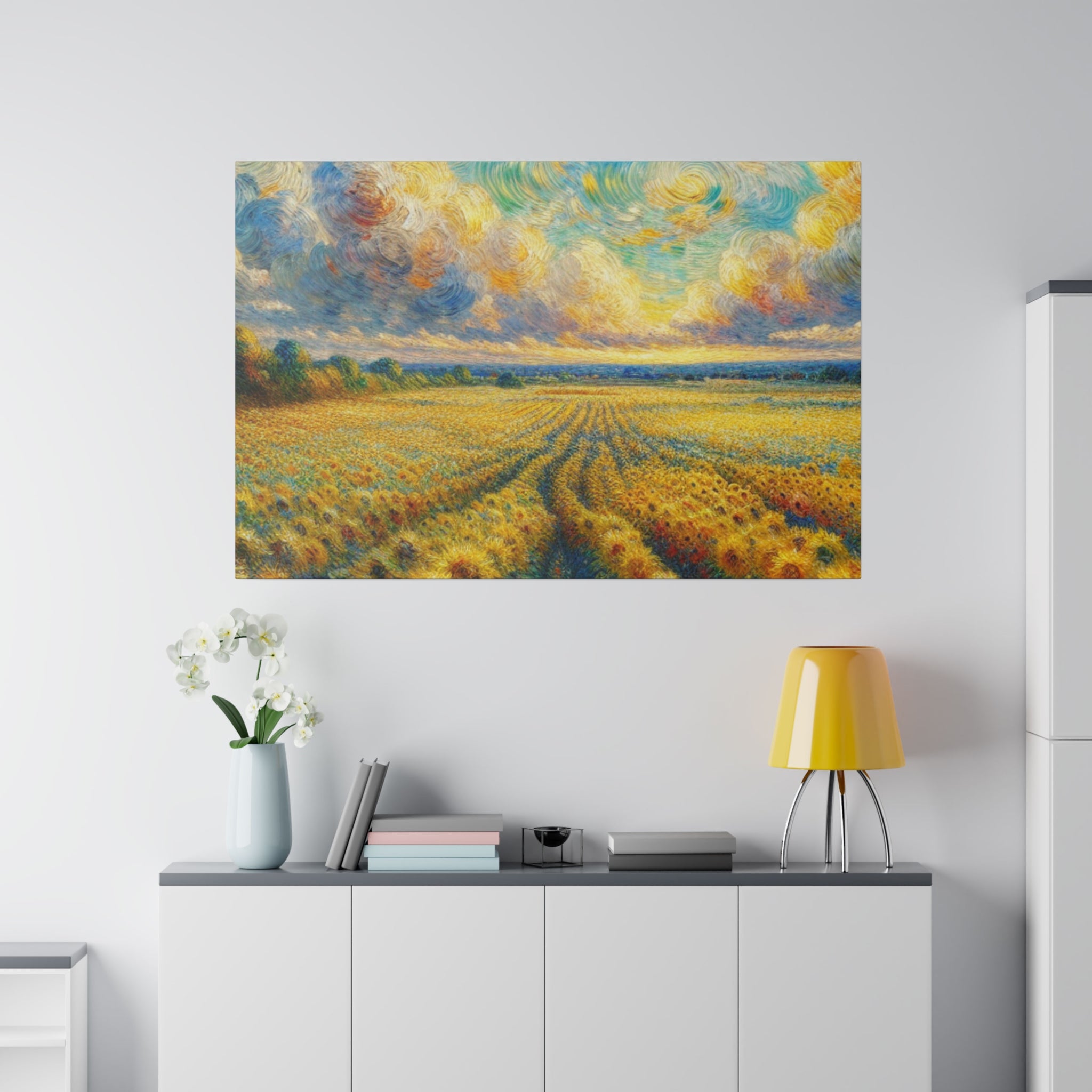 Sunflower Symphony Floral Wall Art Sunflower Painting Canvas