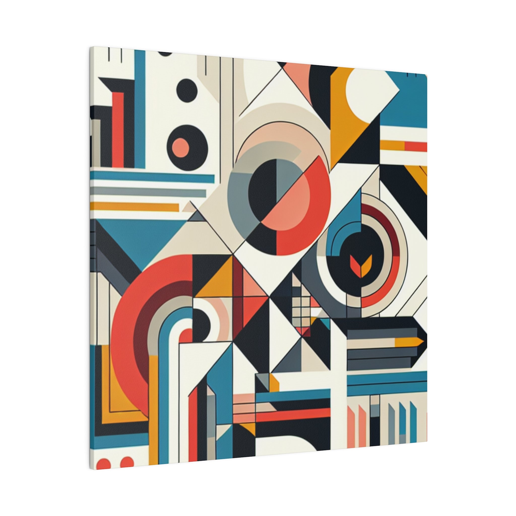 Convergence of Kaleidoscopic Parallels Geometric Painting Canvas