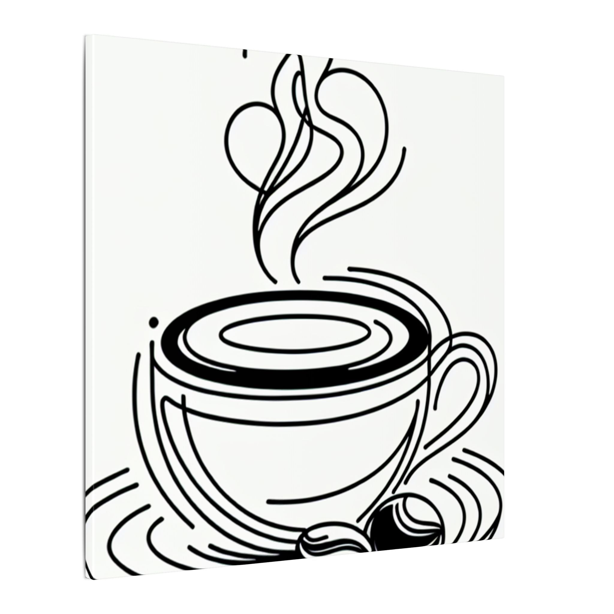 Minimalist Coffee Cup Sketch Canvas