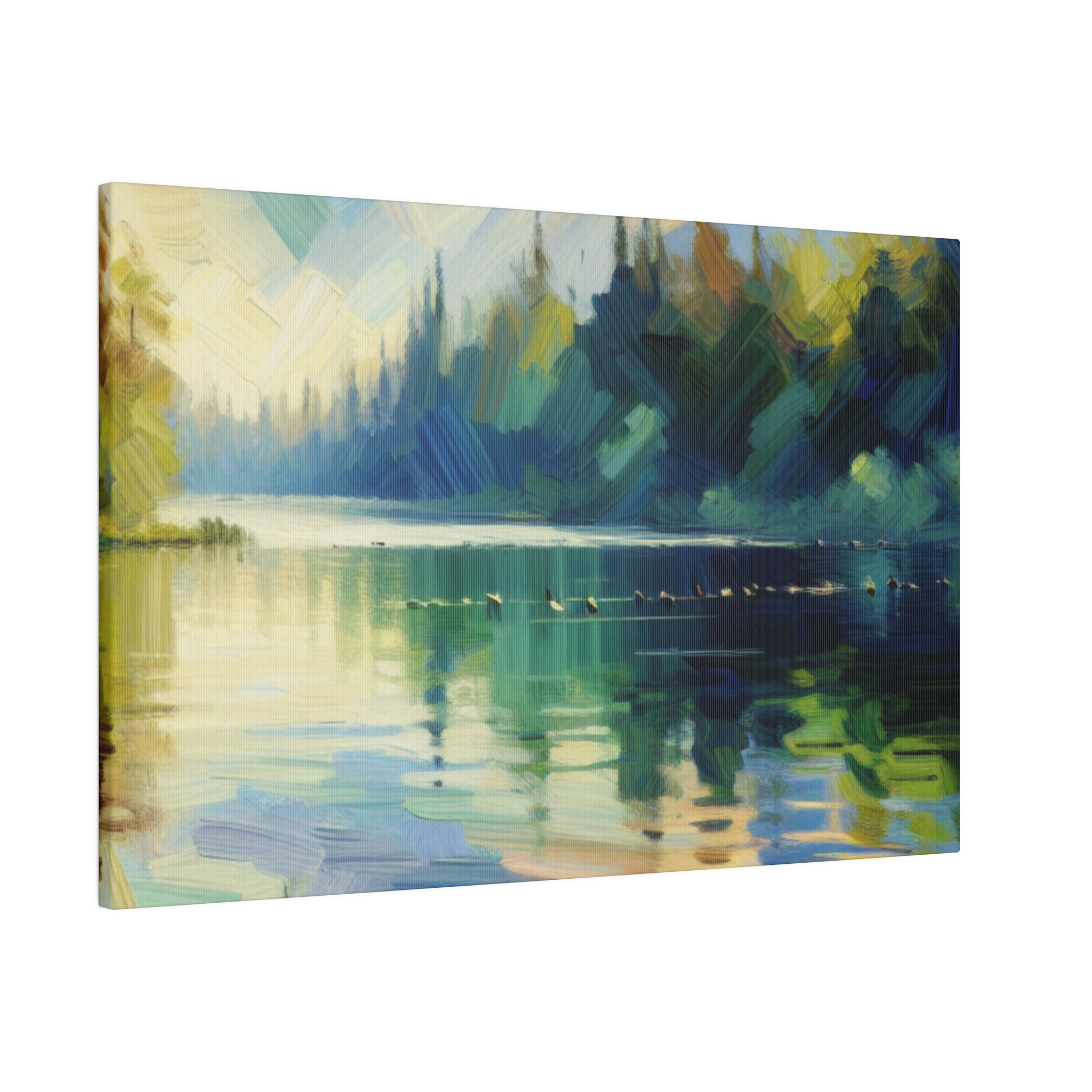 Secluded Serenity Lake Painting Canvas