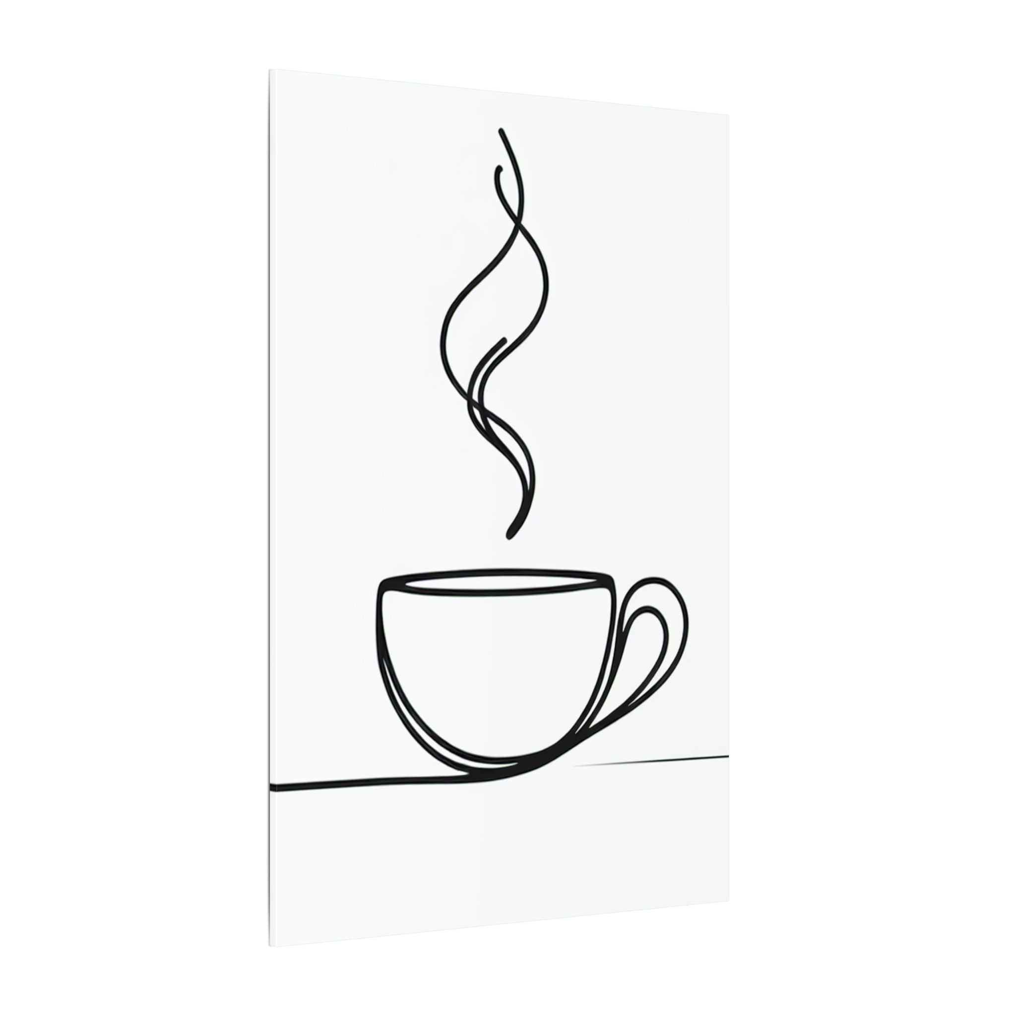 Minimal Coffee Mug Steam Canvas