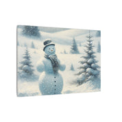 Snowman and Pine Tree Canvas