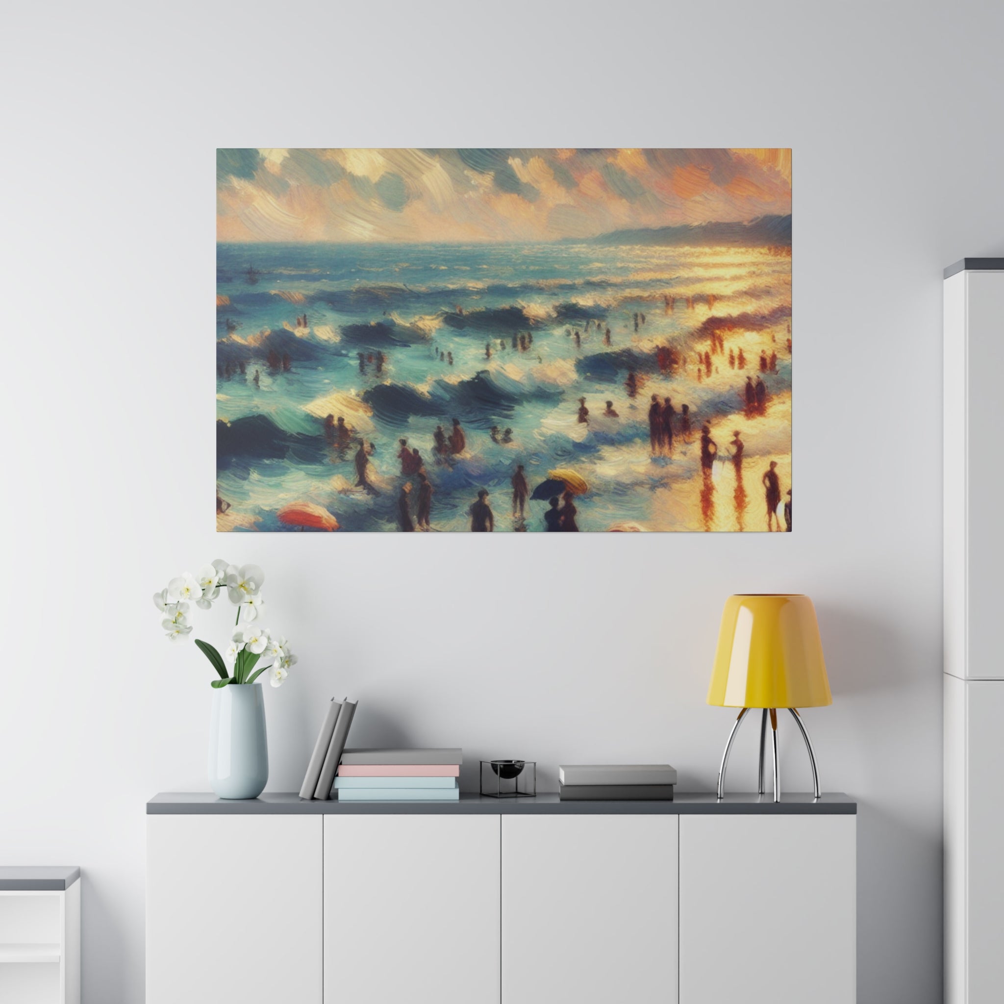 Seaside Tranquillity Beach Landscape Painting Canvas