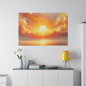 Dawn's Vibrant Embrace Impressionist Sunrise Painting Canvas