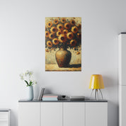 Timeless Blossoms Flowers In Vase Sunflower Painting Canvas