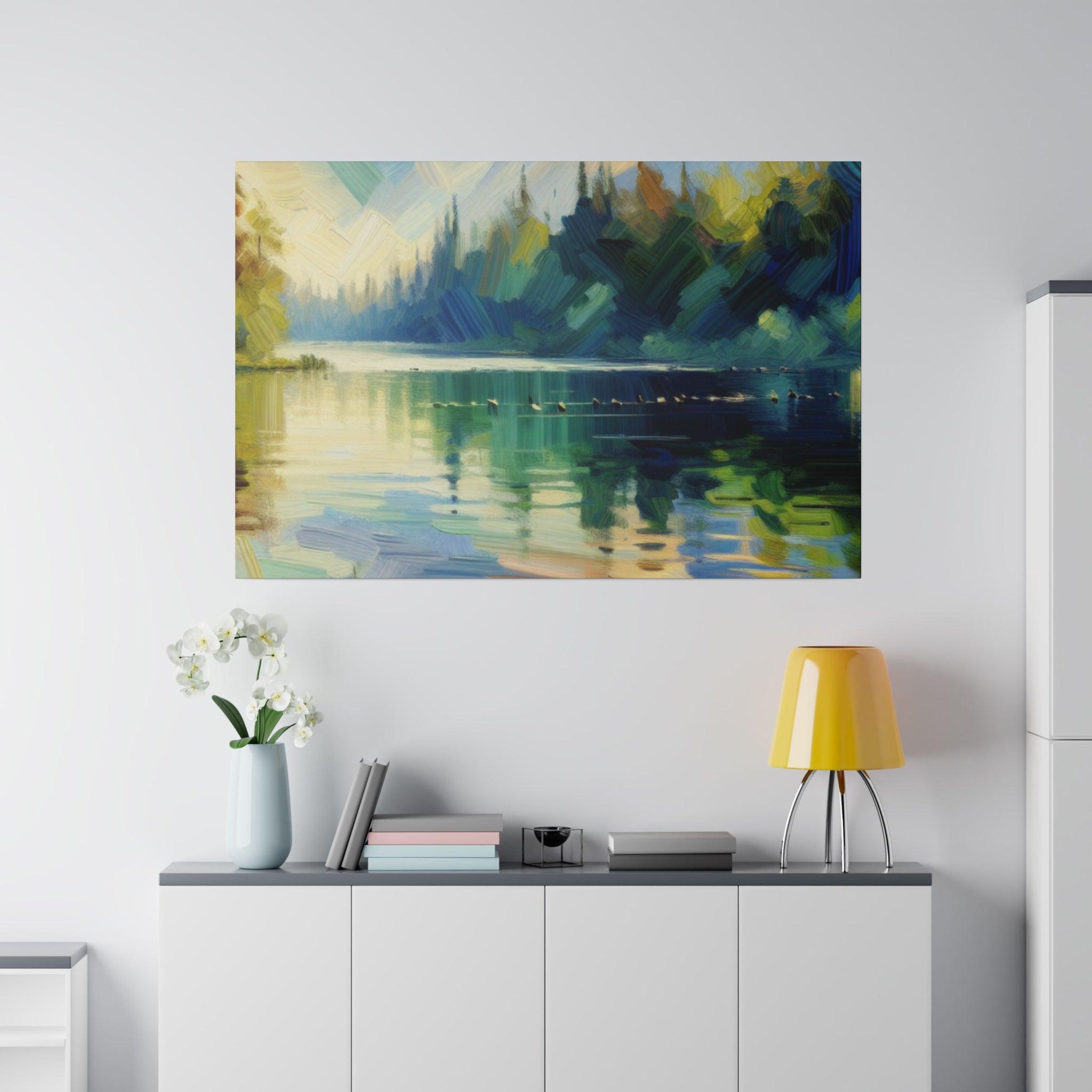 Secluded Serenity Lake Painting Canvas