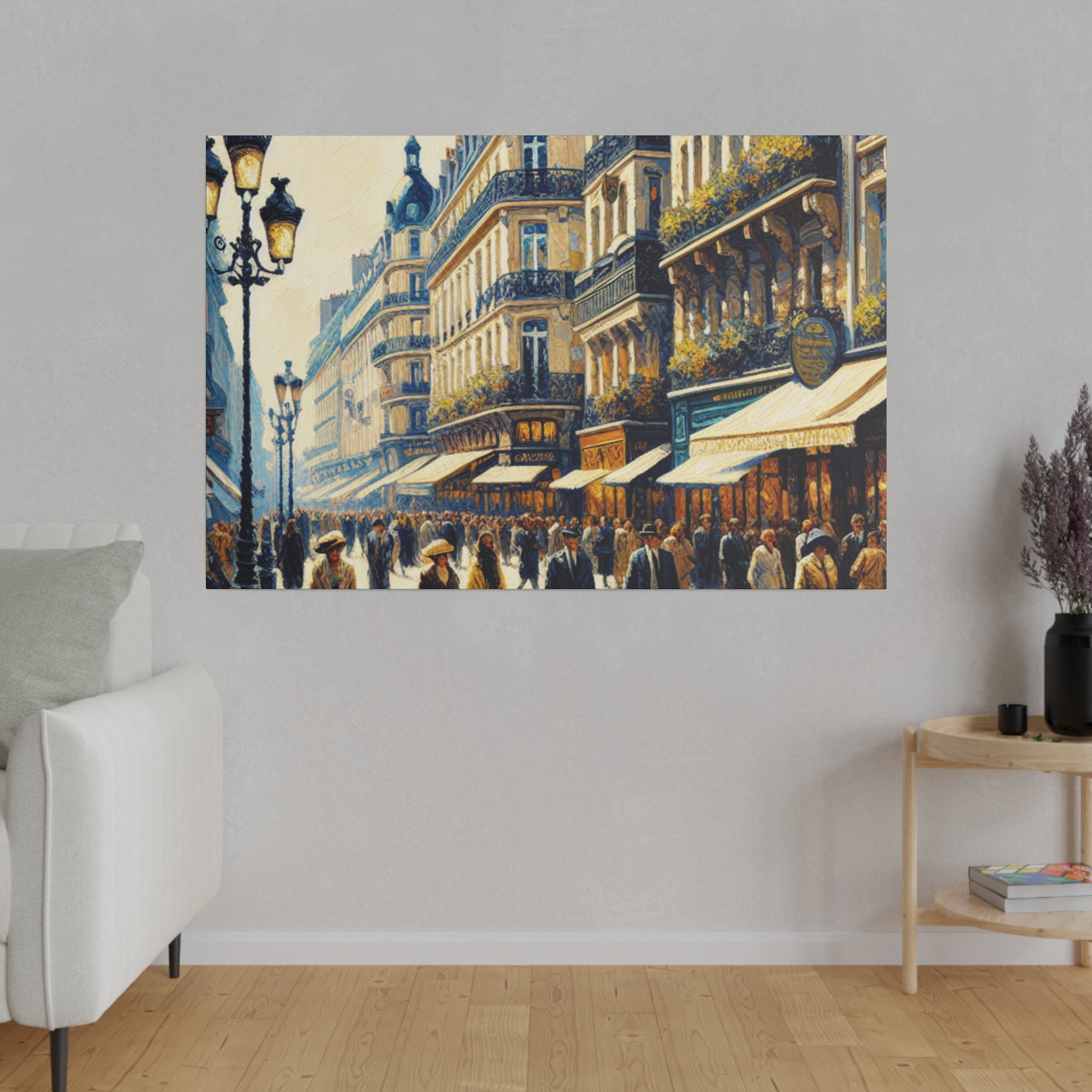 Parisian Street Symphony French Street Painting Canvas