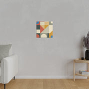 Red Yellow Beige Abstract Mid Century Modern Wall Art