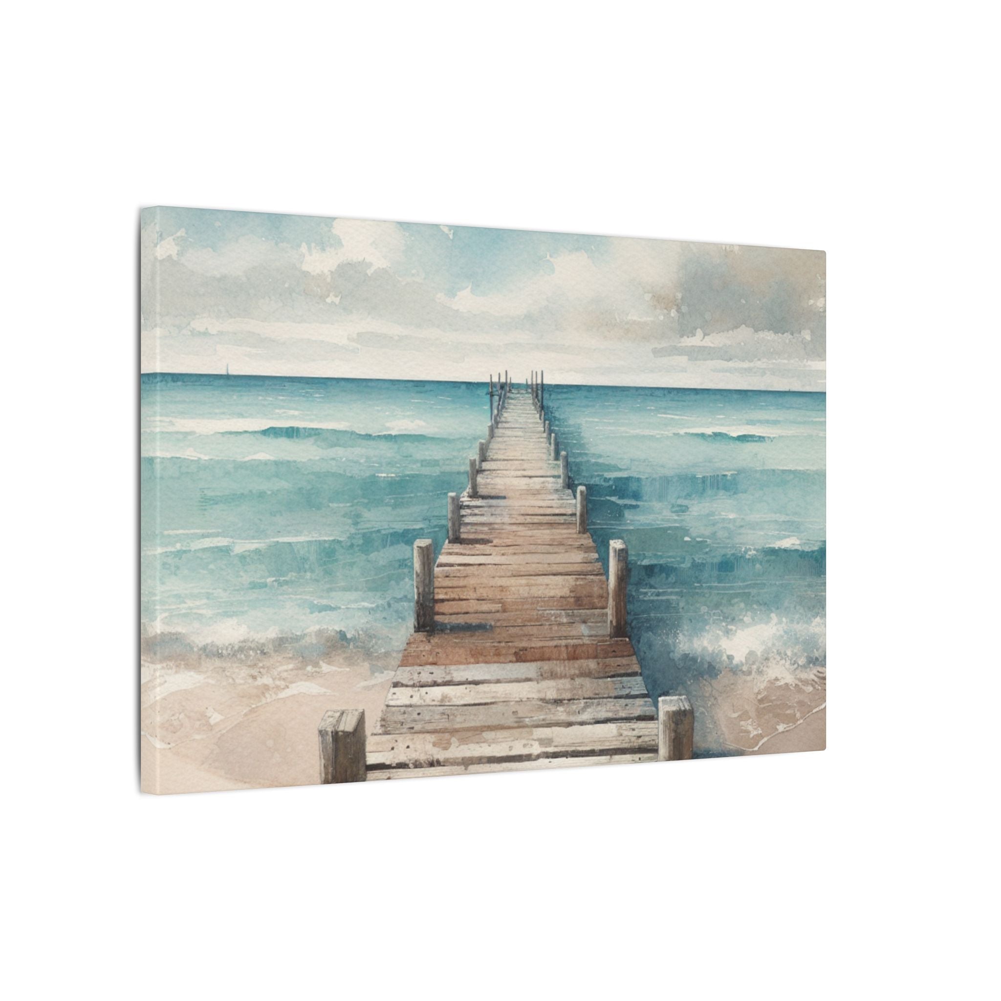 Weathered Dock at Sea Canvas