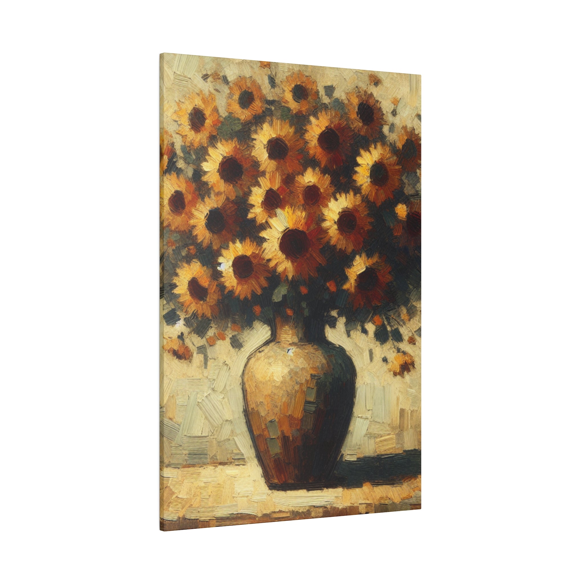 Timeless Blossoms Flowers In Vase Sunflower Painting Canvas