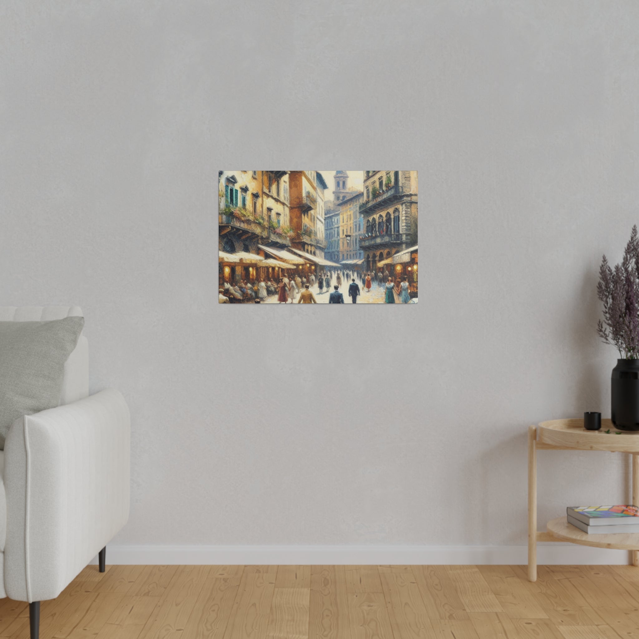 Venetian Chalk Illusion Vintage Italian Street Painting Canvas