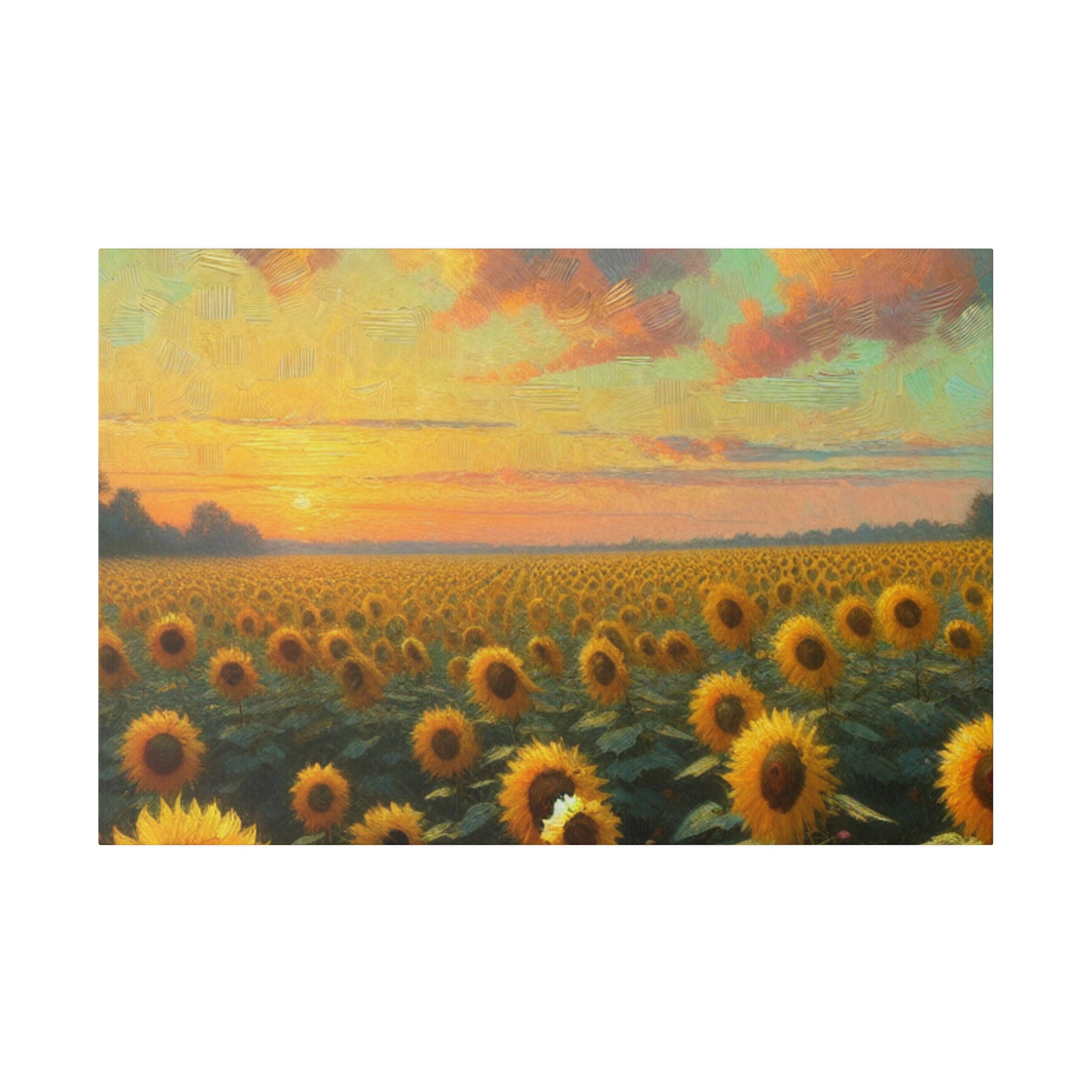 Sunflower Scenery Floral Wall Art Sunflower Painting Canvas