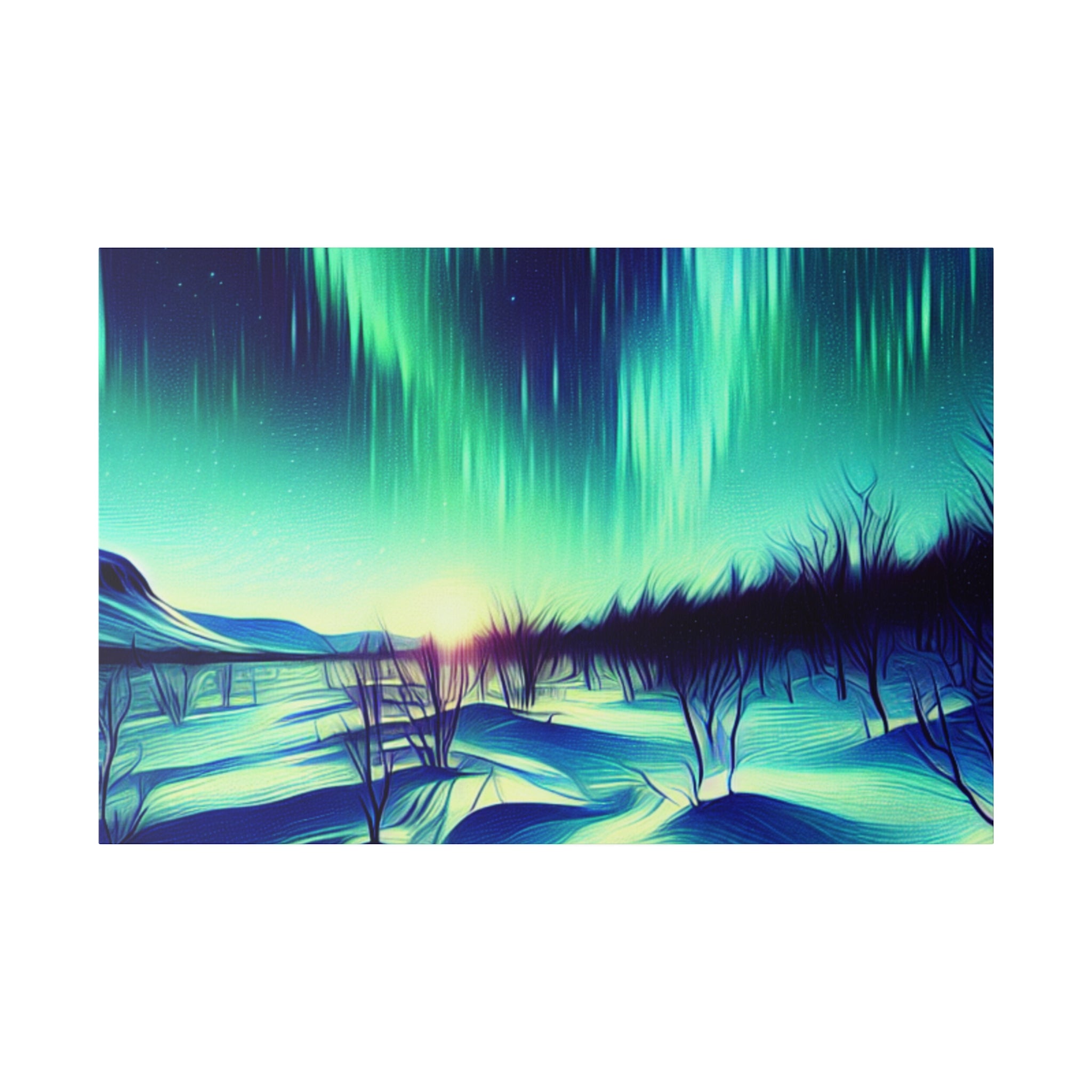 Aurora Mist Symphony Northern Lights Painting Canvas