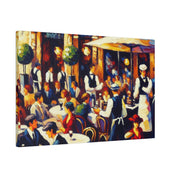 Cafe Artwork | Bustling European Cafe Scene | Coffee Shop Wall Art Canvas