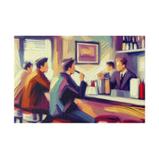 50s Afternoon Expressionist Diner Painting Canvas