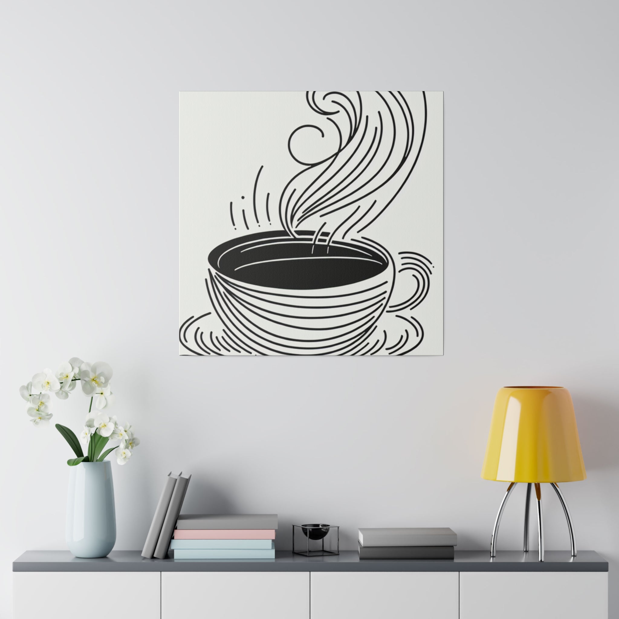 Espresso Essence Minimalist Coffee Art Canvas