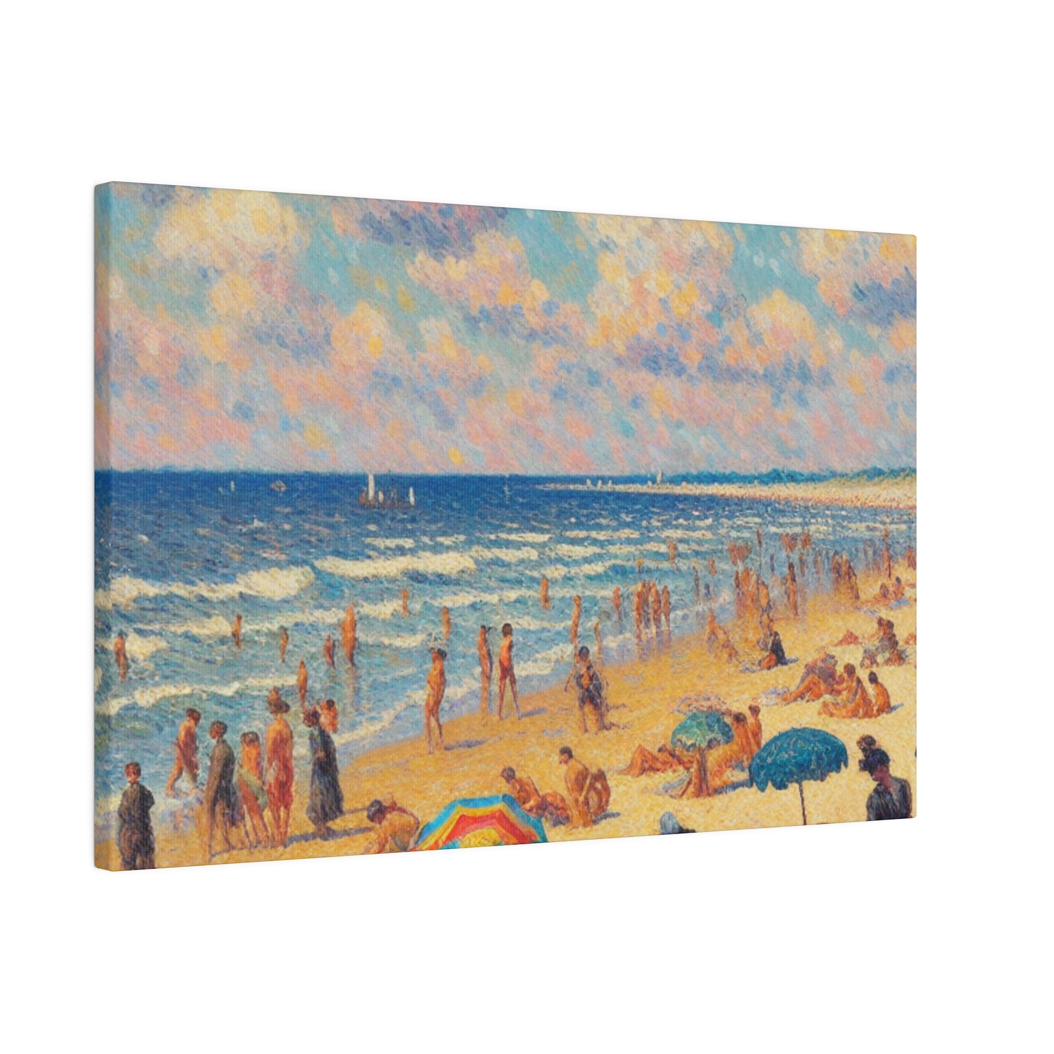 Sunday Beach Day Coastal Decor Beach Painting Canvas