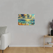 Expressionist Dreams of Coastal Twilight Beach Painting Canvas