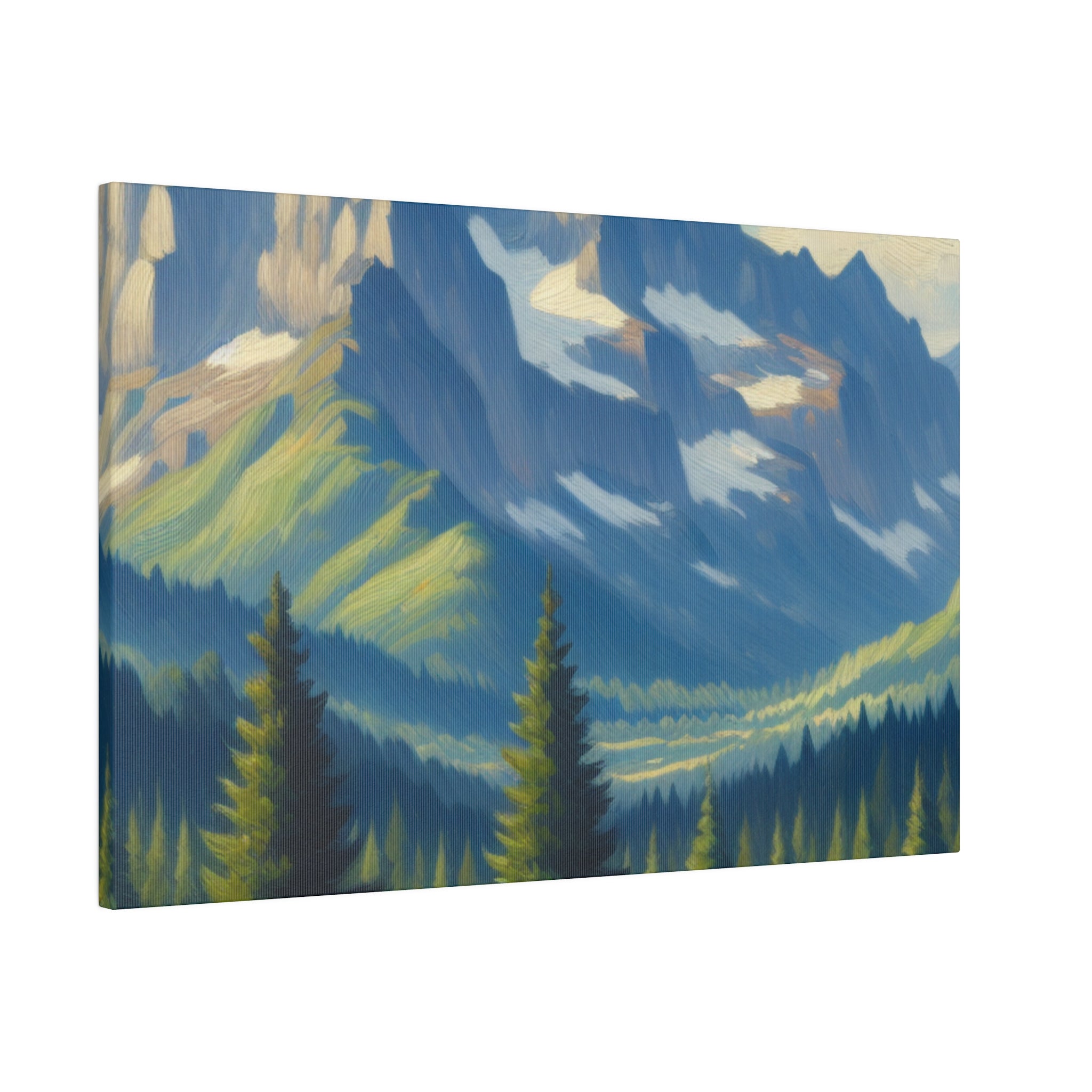 Vista Serenity Peak Mountain Landscape Painting Canvas