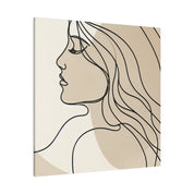 Mystic Beige Line Art Boho Style Wall Decor Canvas