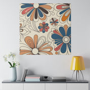 Psychedelic Bloom Revolution Floral Wall Art 70s Artwork Canvas