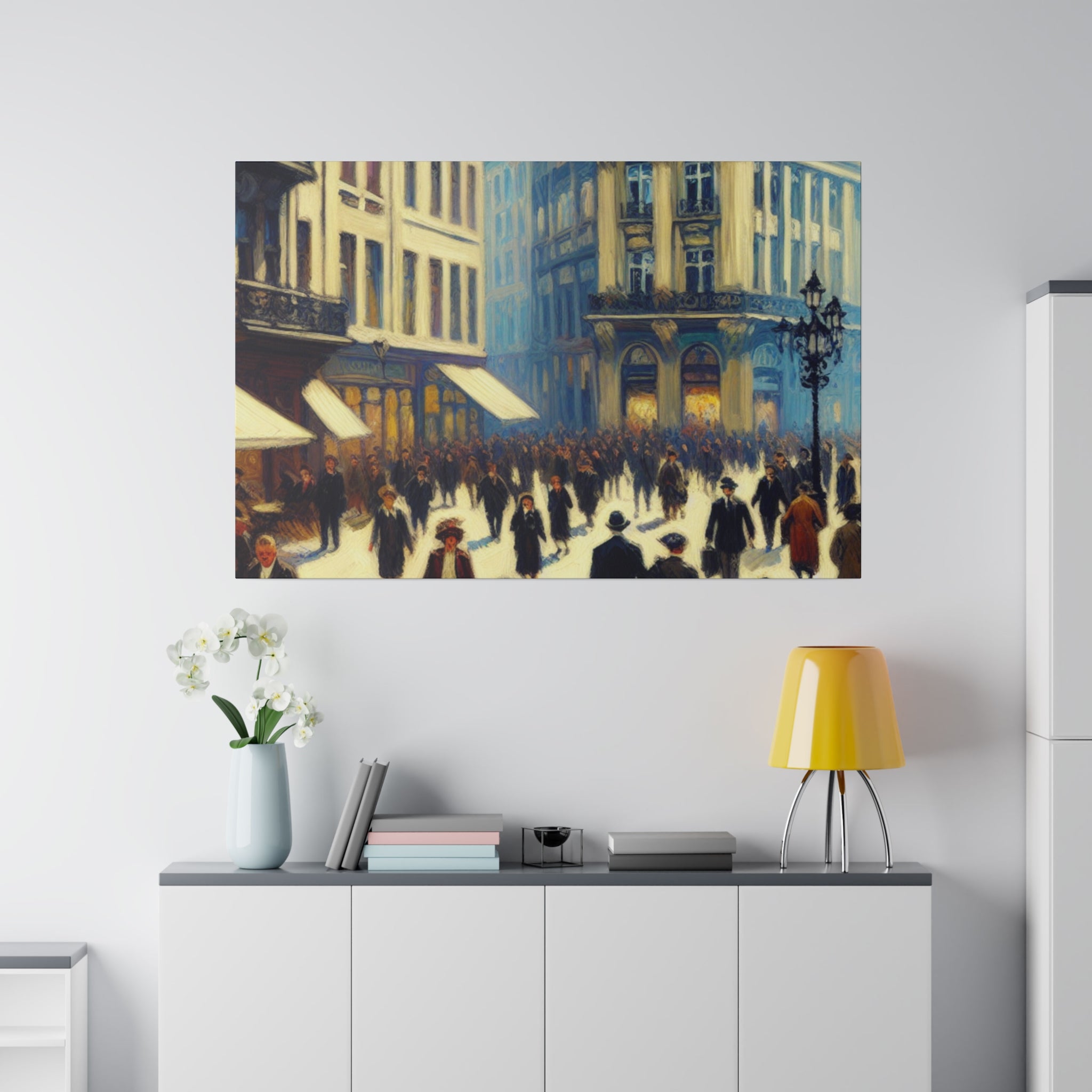 Parisian Palette Symphony Vintage  French Street Painting Canvas