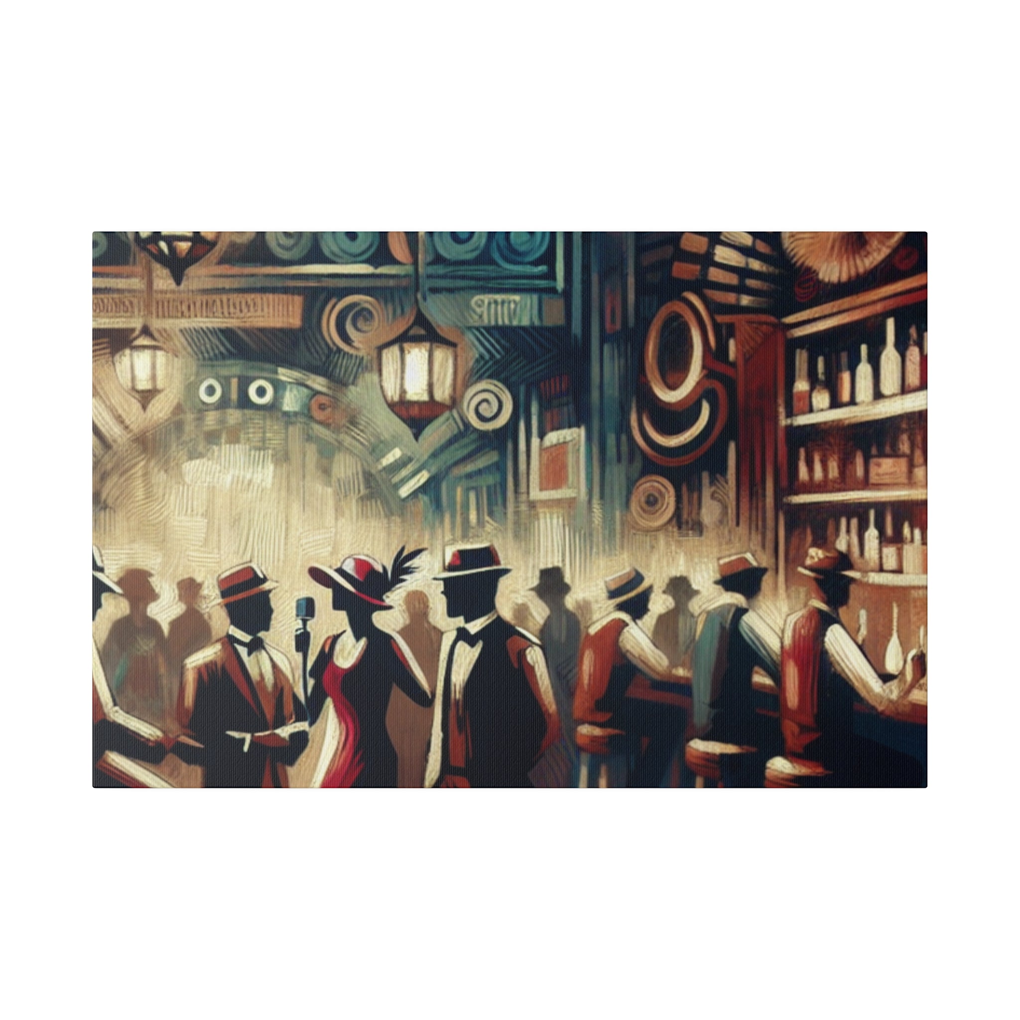 Velvet Jazz Secrets Retro Speakeasy Bar Art Canvas