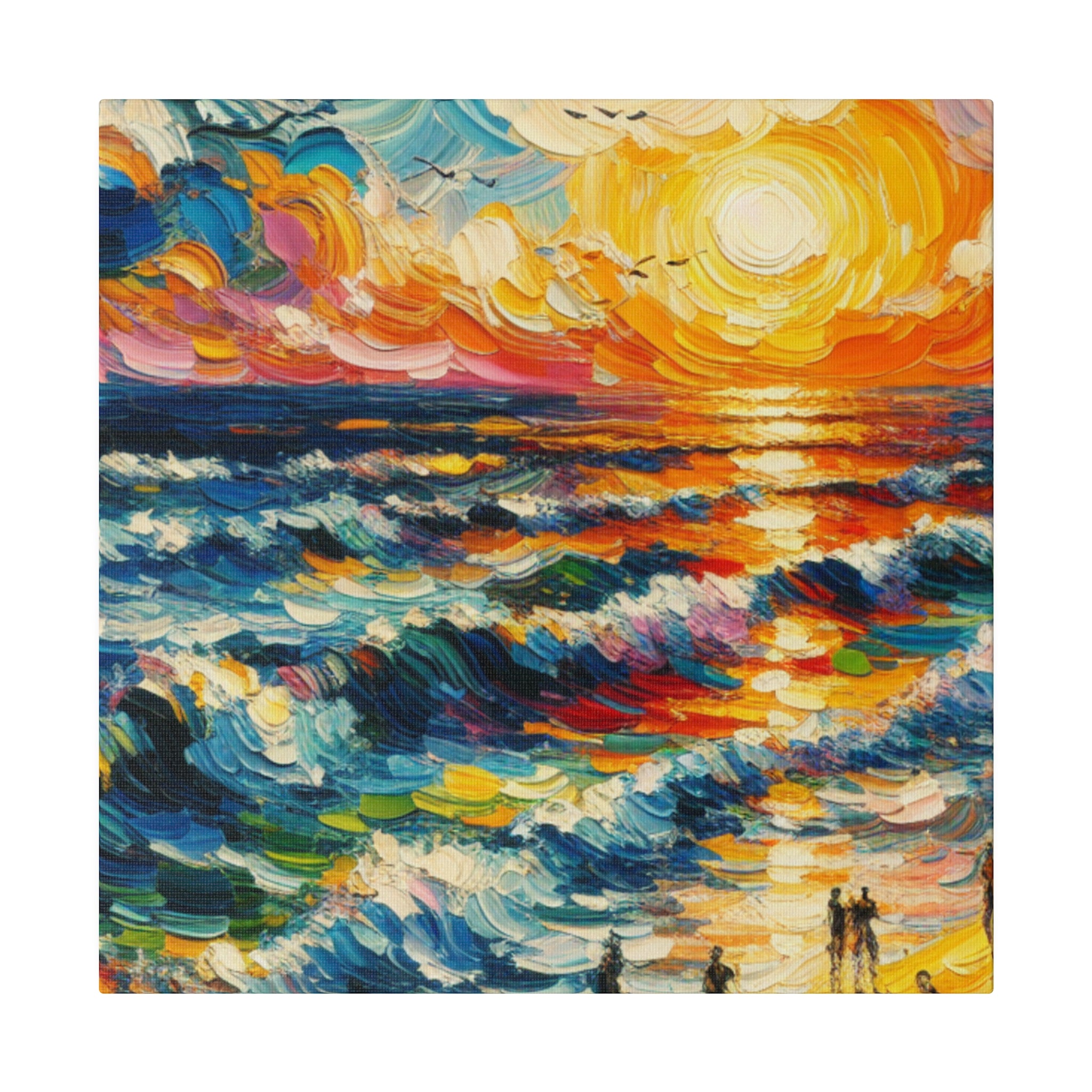 Vibrant Expressionist Seascape Beach Artwork Beach Painting Canvas