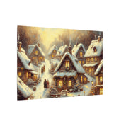 Rustic Christmas Village Canvas