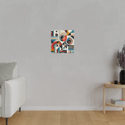 Convergence of Kaleidoscopic Parallels Geometric Painting Canvas