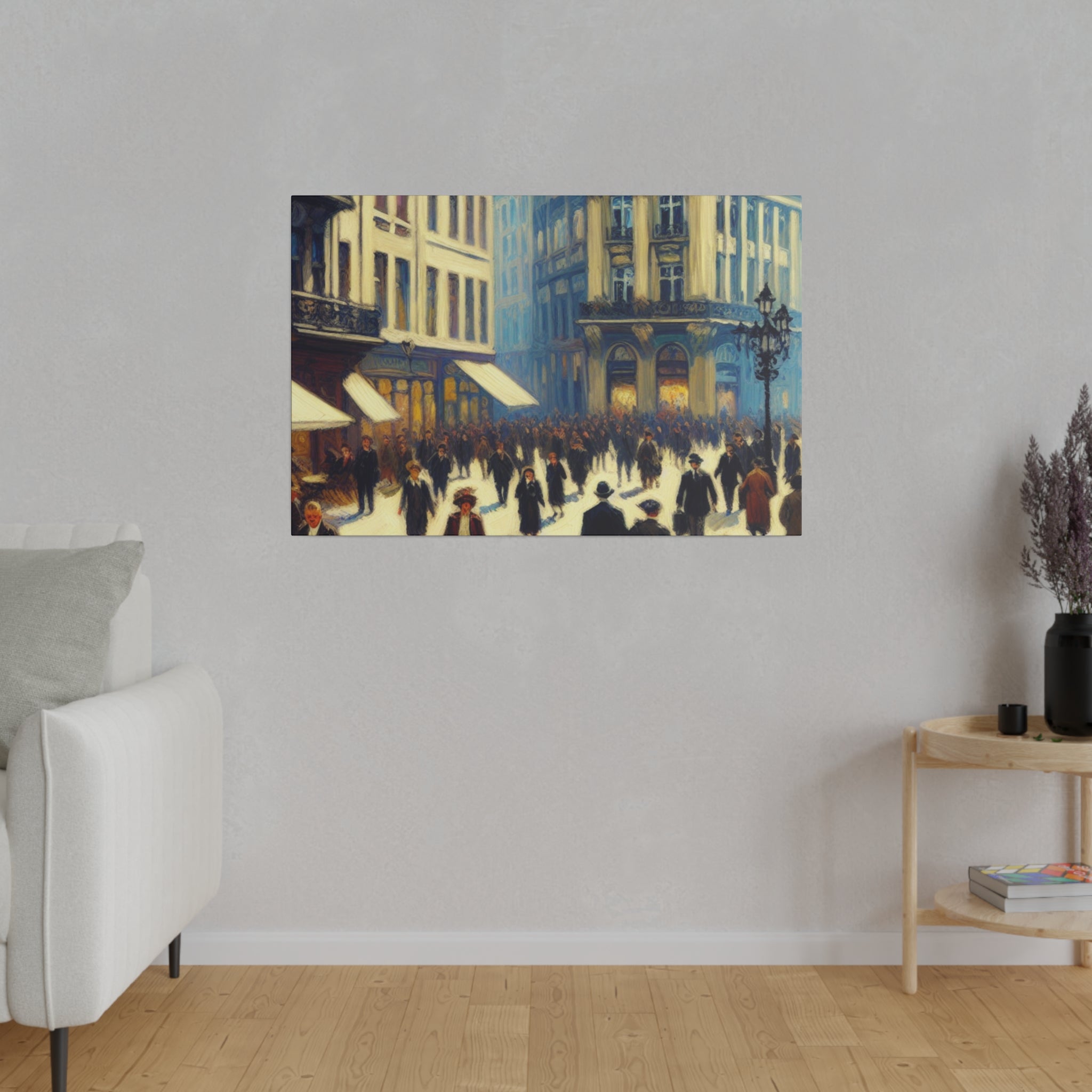 Parisian Palette Symphony Vintage  French Street Painting Canvas