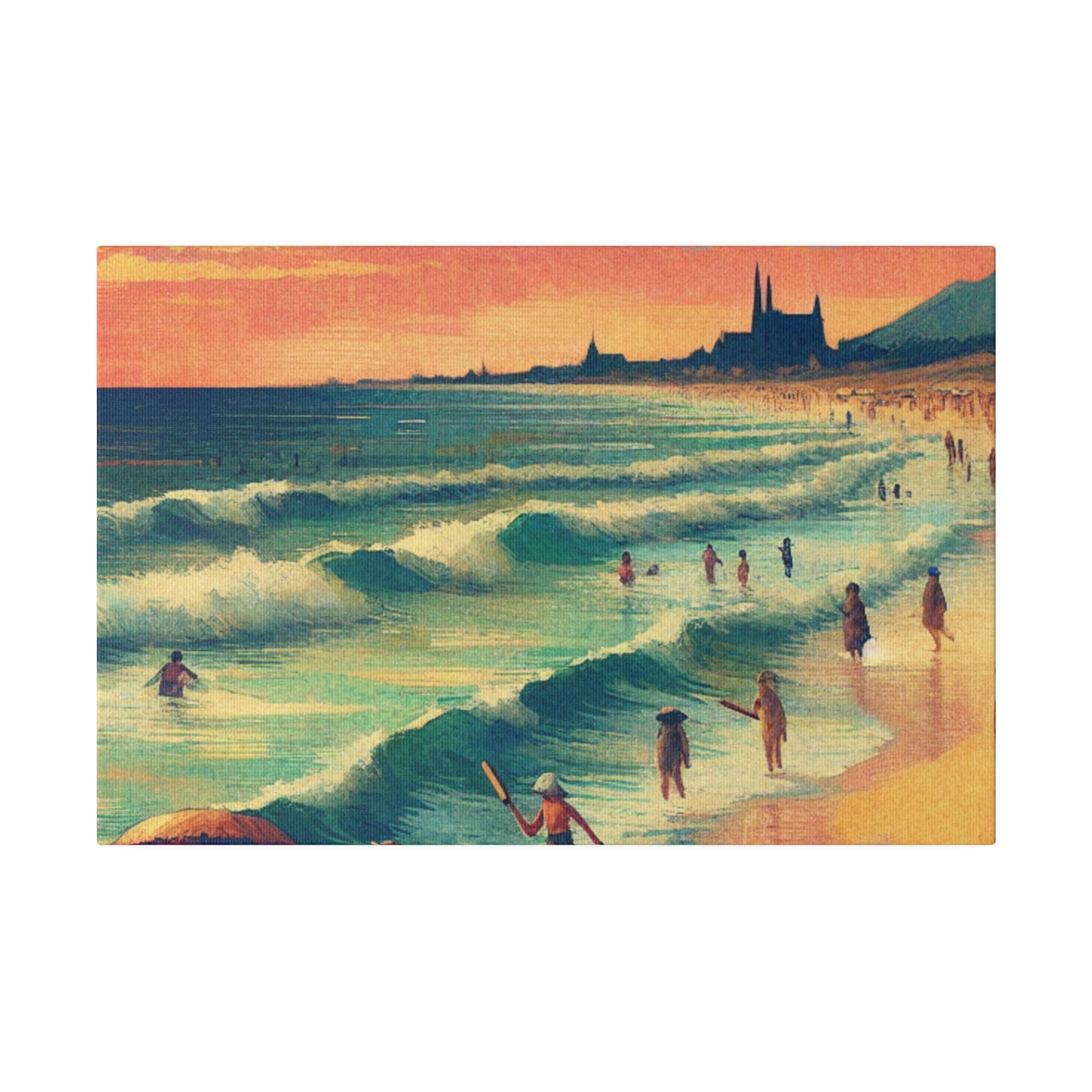 Seaside Nostalgia Beach Painting Canvas