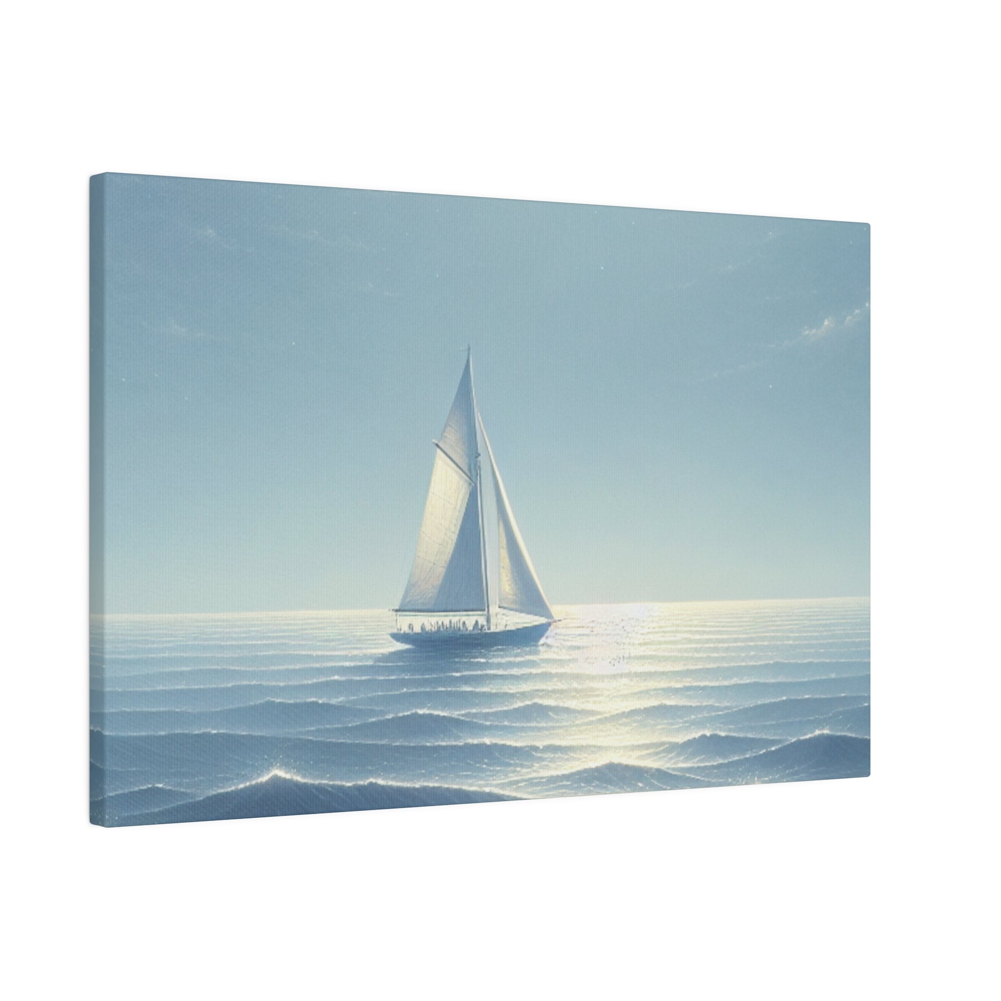 Serene Voyage Sailboat Painting Canvas