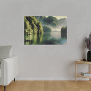 Serene Solitude Lake Whispers Lake Painting Canvas