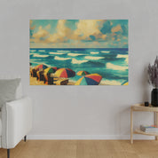 Nostalgic Shores Coastal Decor Beach Painting Canvas