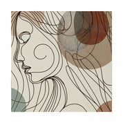 Bohemian Muse Woman Line Art Boho Style Wall Decor Canvas