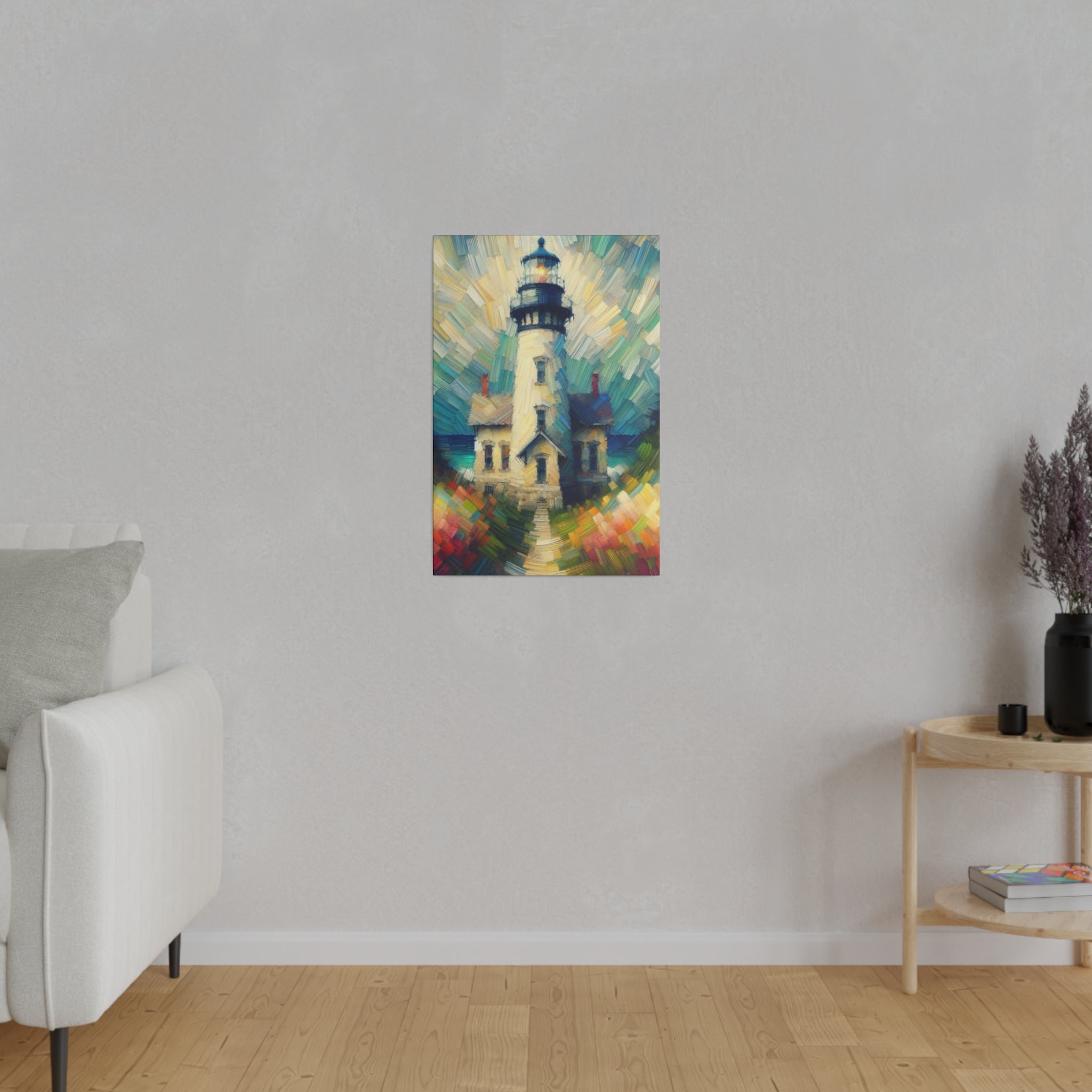 Luminary Refuge Coastal Wall Art Lighthouse Painting Canvas