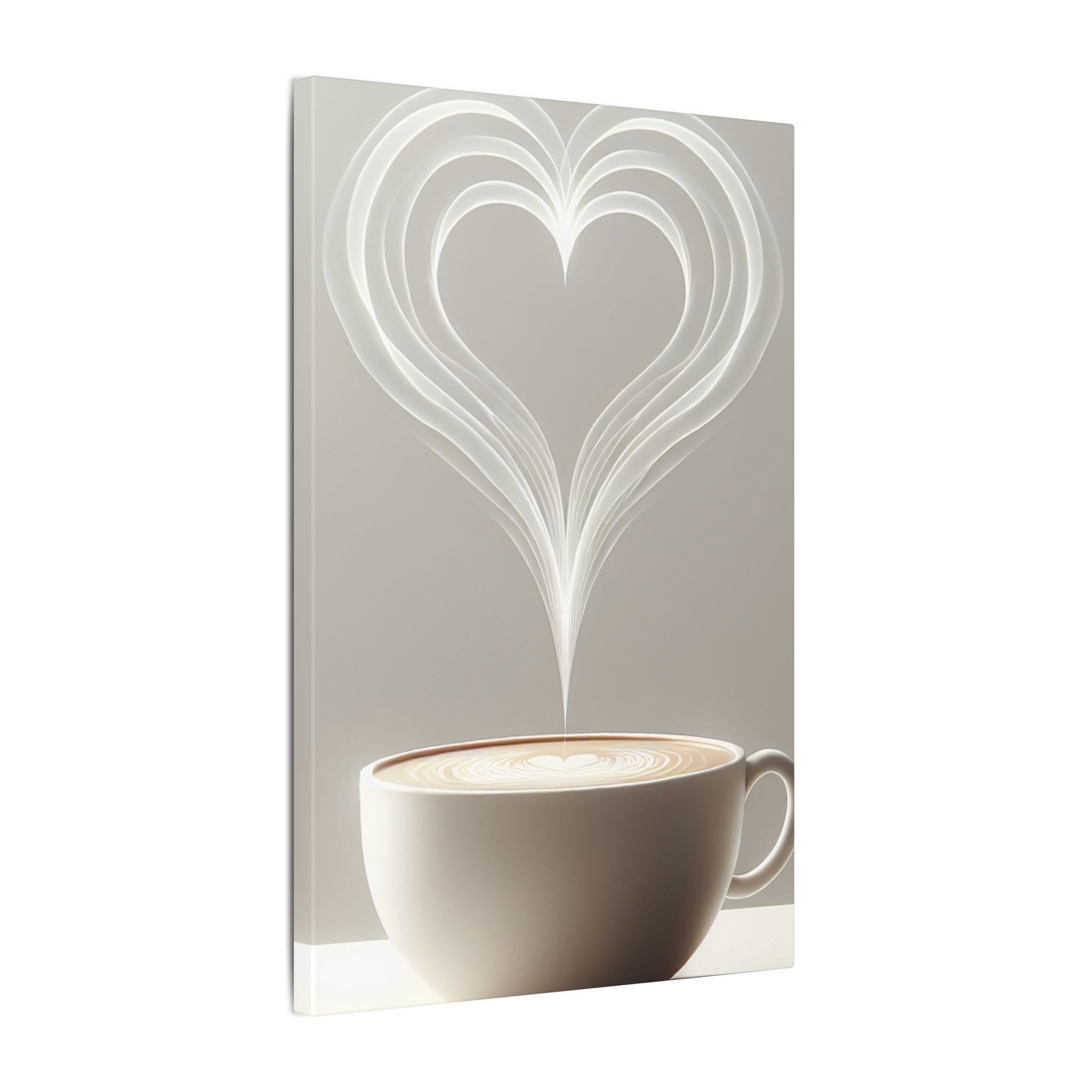 Coffee Steam Heart Canvas