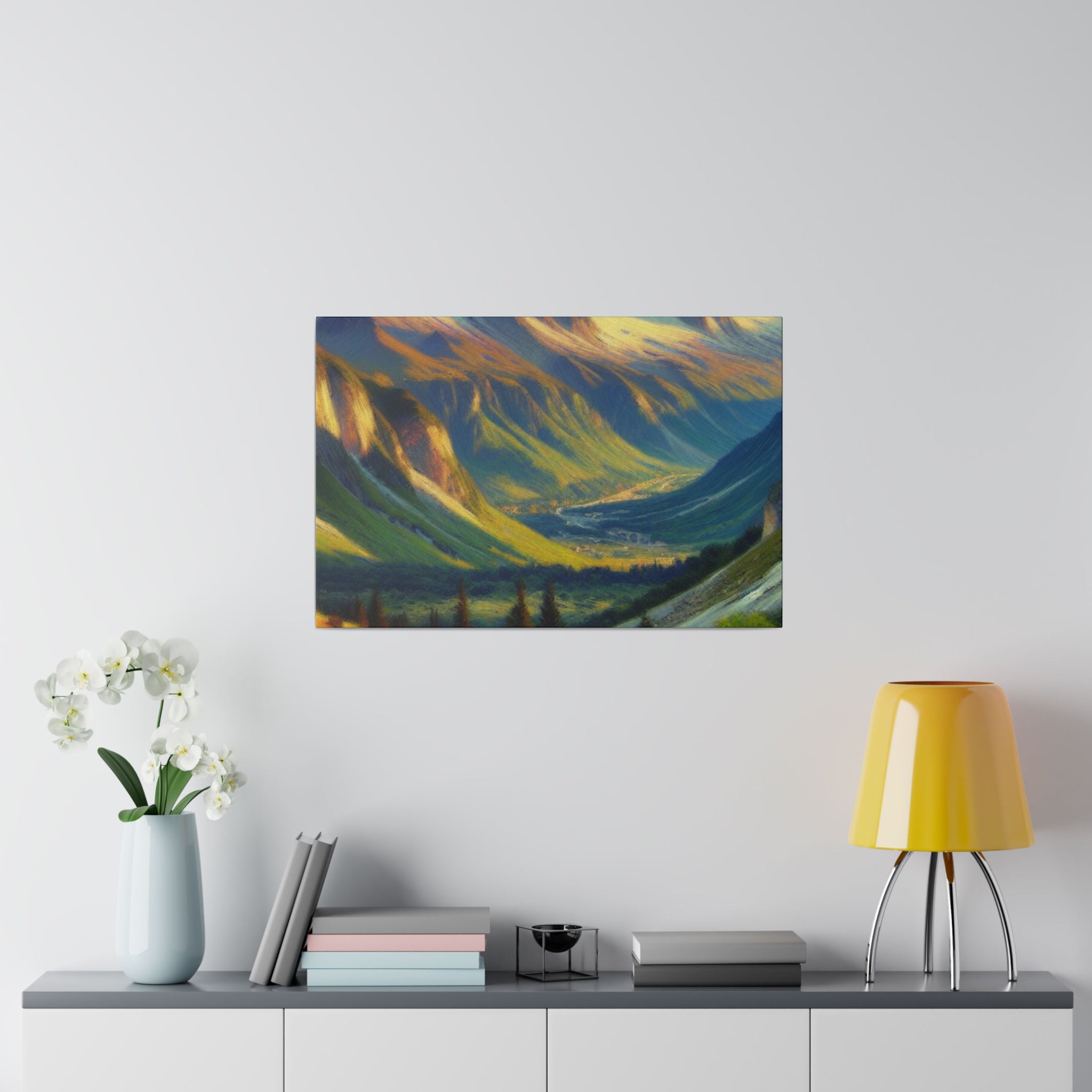 Lush Foothills Mountain Landscape Painting Canvas