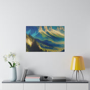 Majesty of Alpine Valley Mountain Landscape Painting Canvas