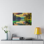 Serene Lakeside Reverie Lake Painting Canvas