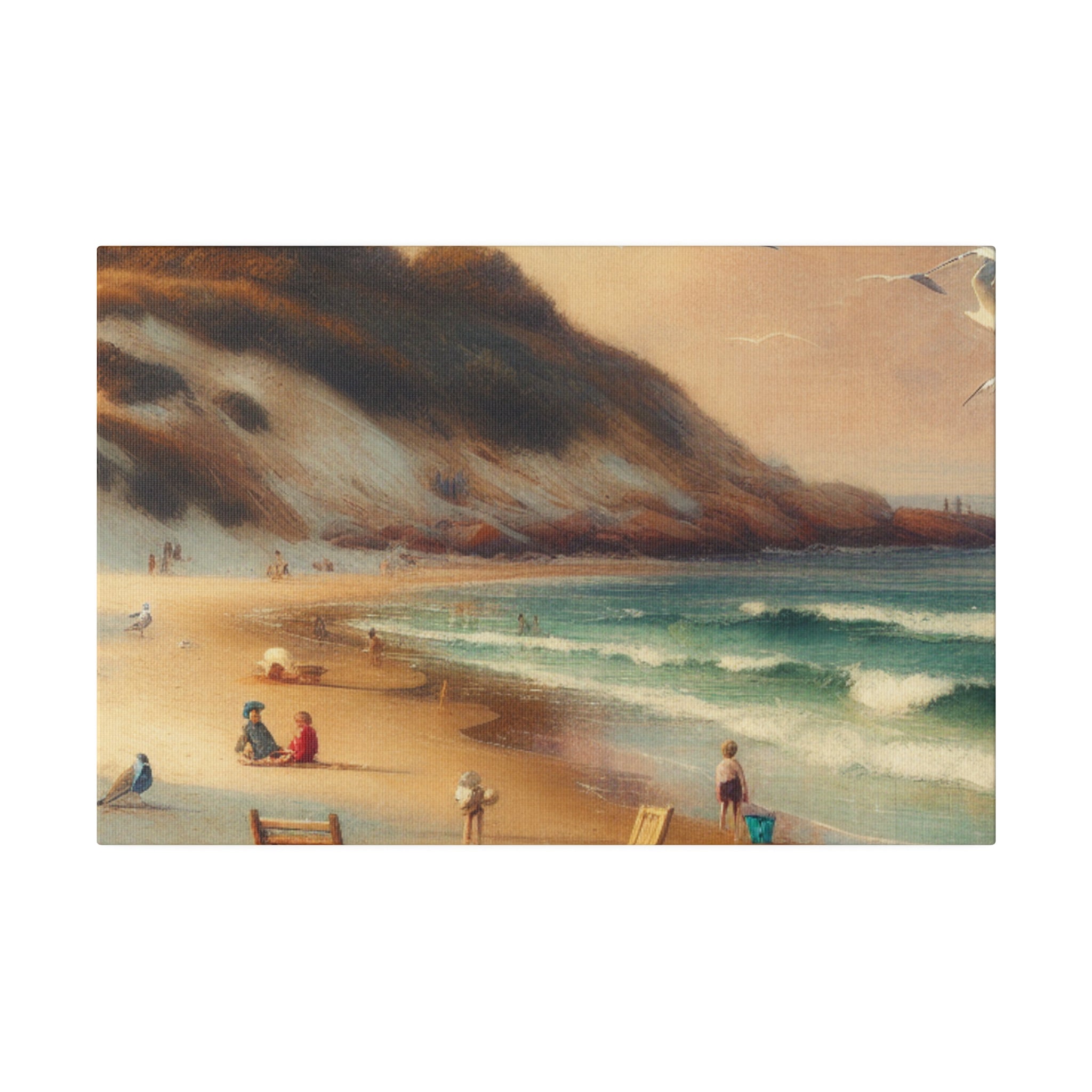 Seashore Whispers Impressionist Empty Beach Painting Canvas