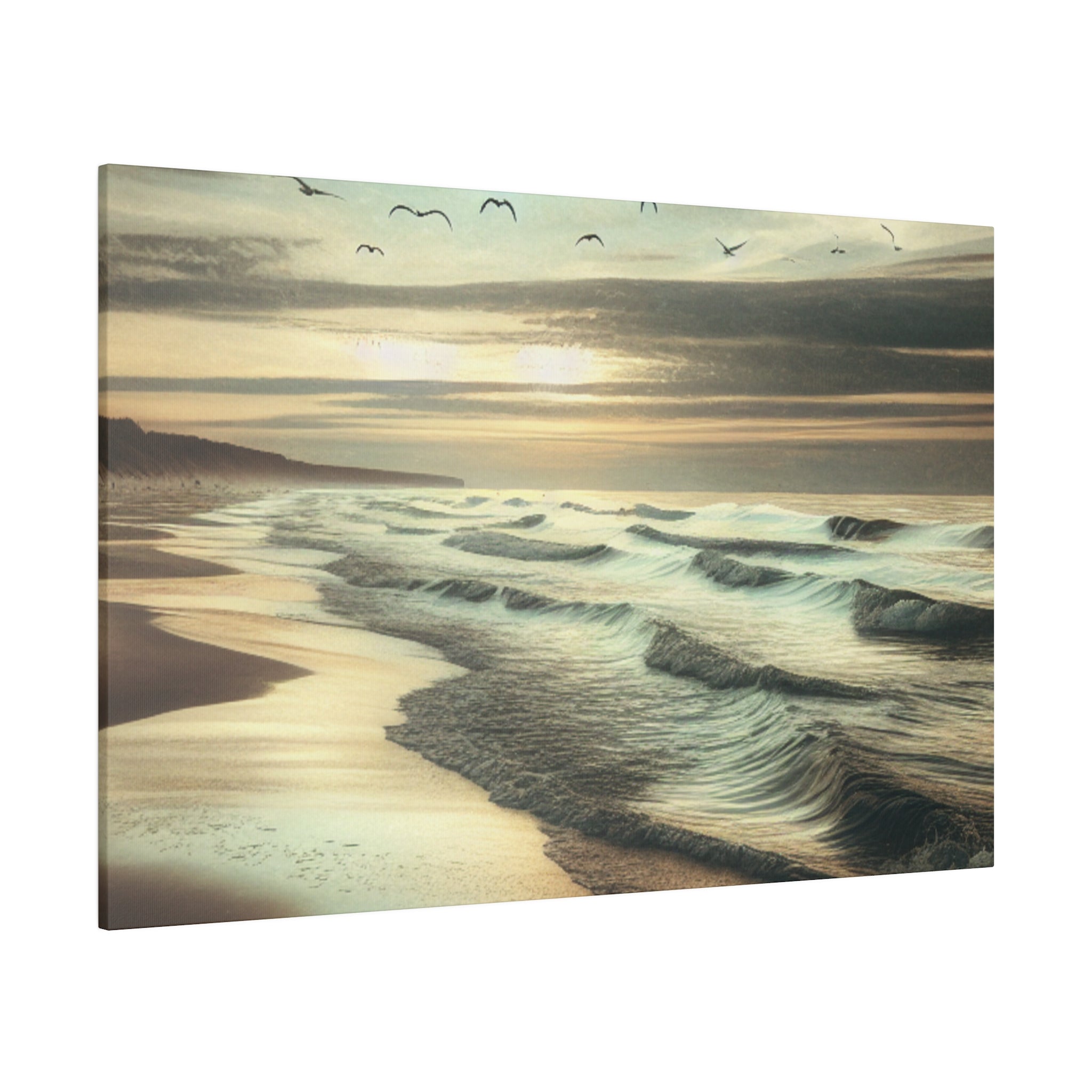 Seascape Dusk Tonalism Beach Painting Canvas