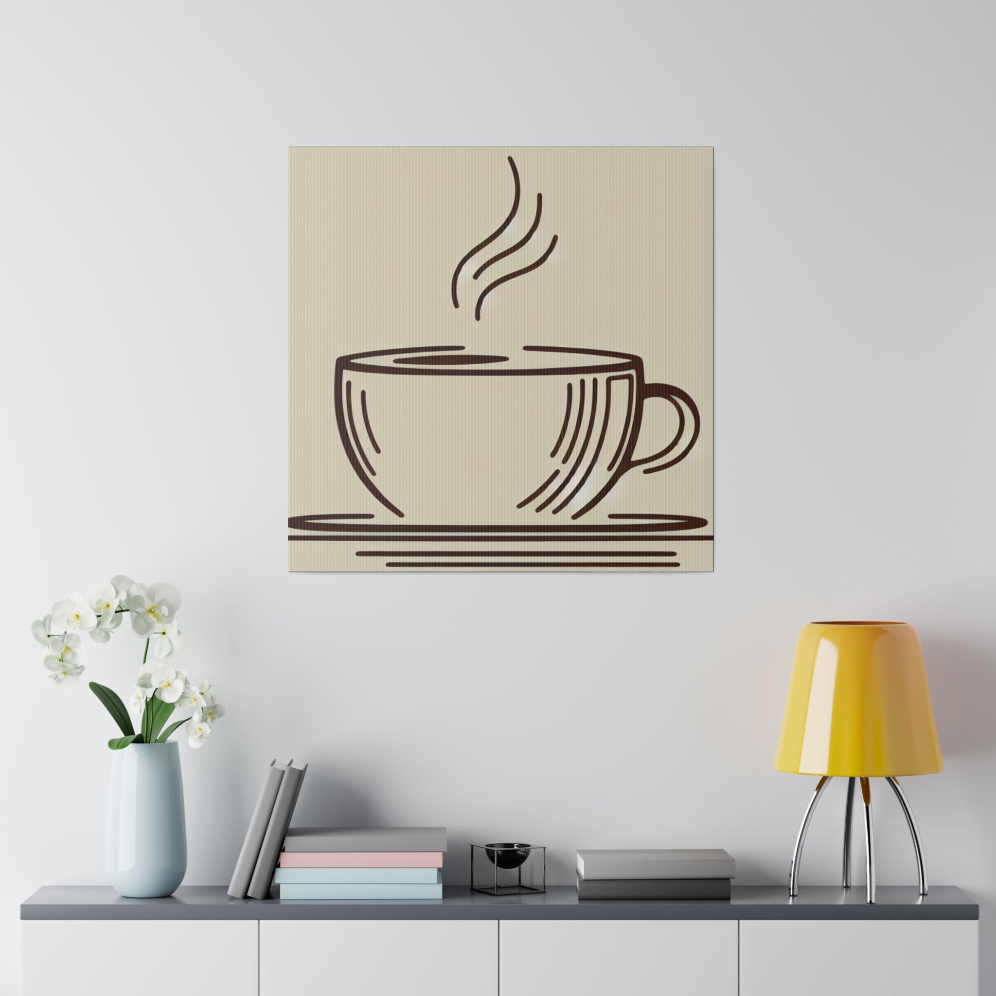 Simplicity in Sips Minimalist Coffee Decor Artistry Coffee Wall Art Canvas