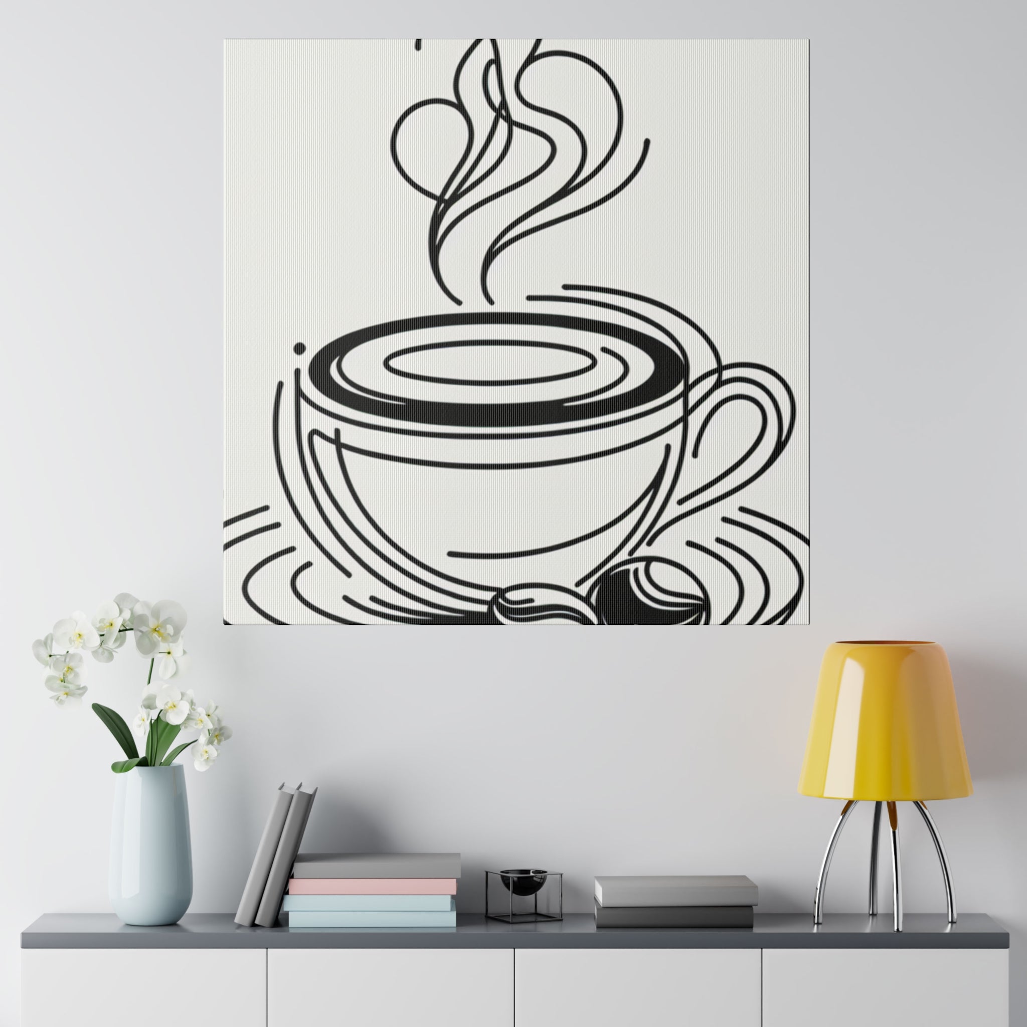 Coffee Artwork | Minimalist Coffee Cup Art | Coffee Shop Wall Art Canvas