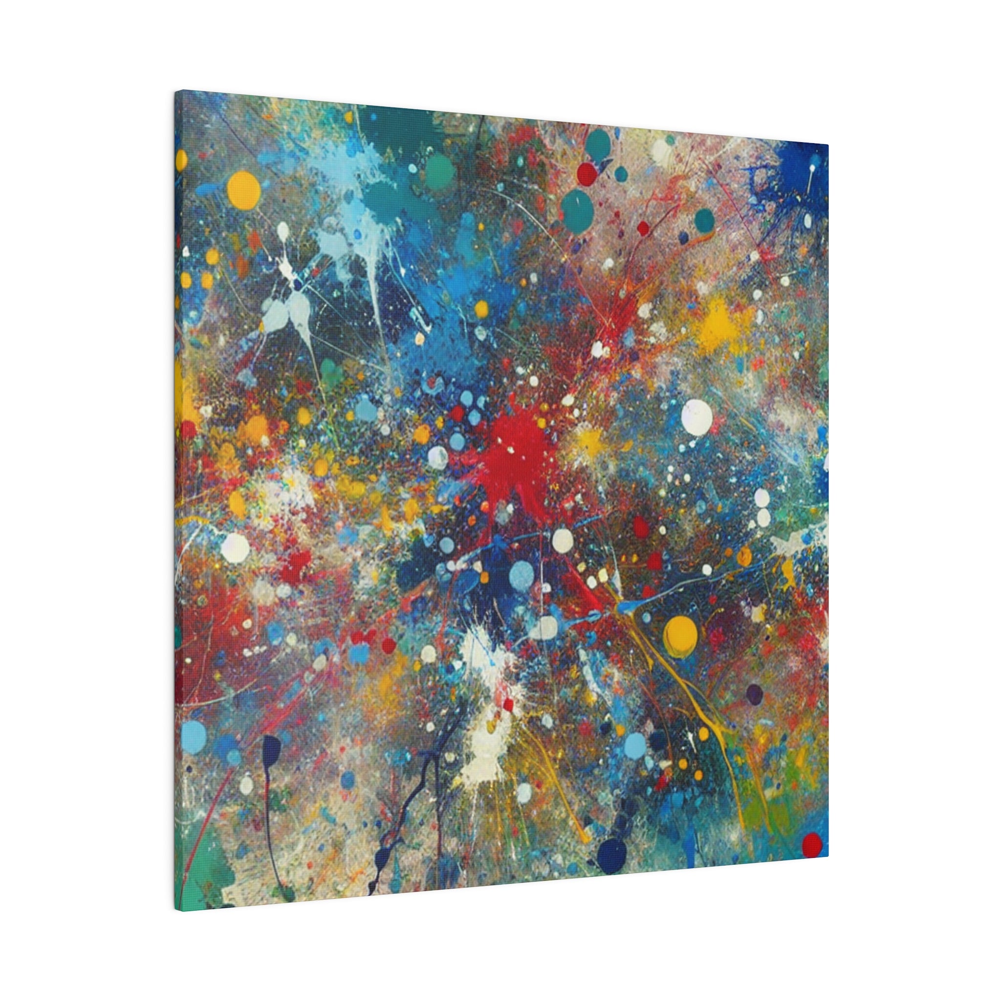 Split Splat Splatter Painting Colorful Abstract Art Canvas