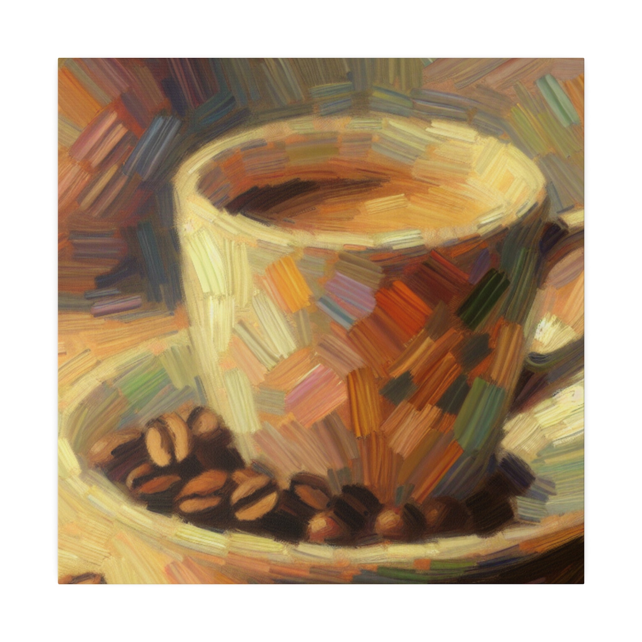 Rustic Coffee Bean Cafe Decor Coffee Painting Canvas